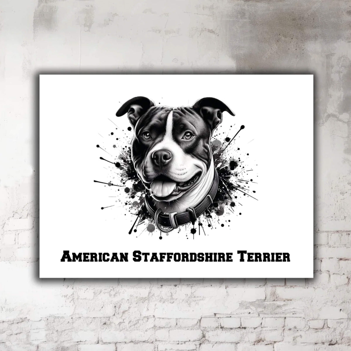 American Staffordshire Terrier Schild mit grosser Illustration Kopf