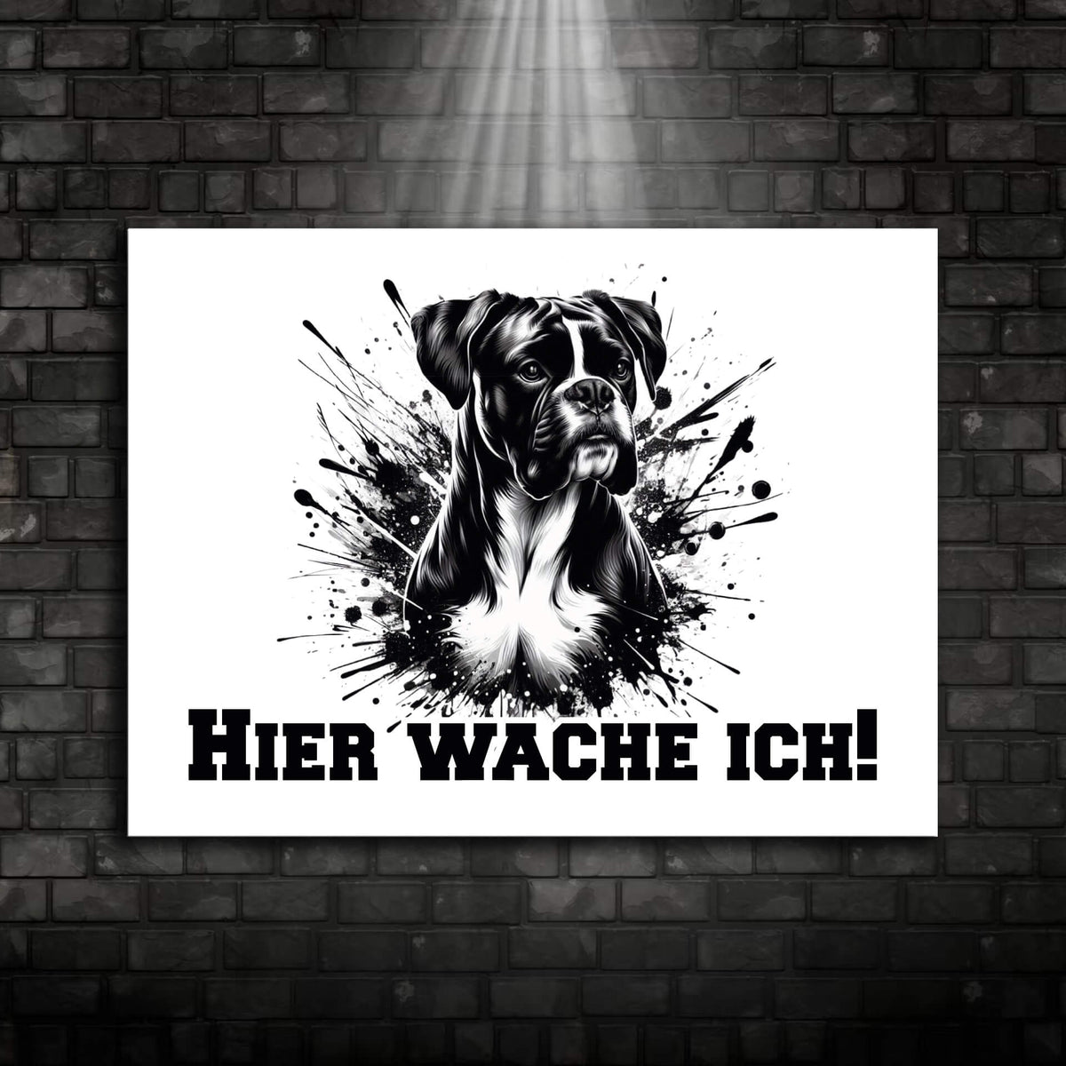 Deutscher Boxer Schild Warnschild 001 Ansicht