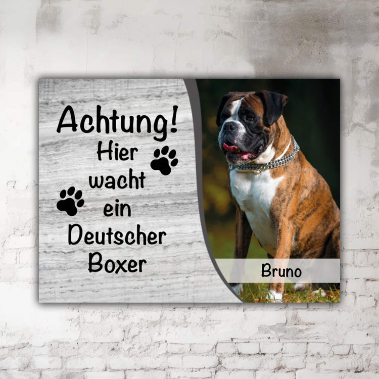 Deutscher Boxer Schild Warnschild Personalisierung P002