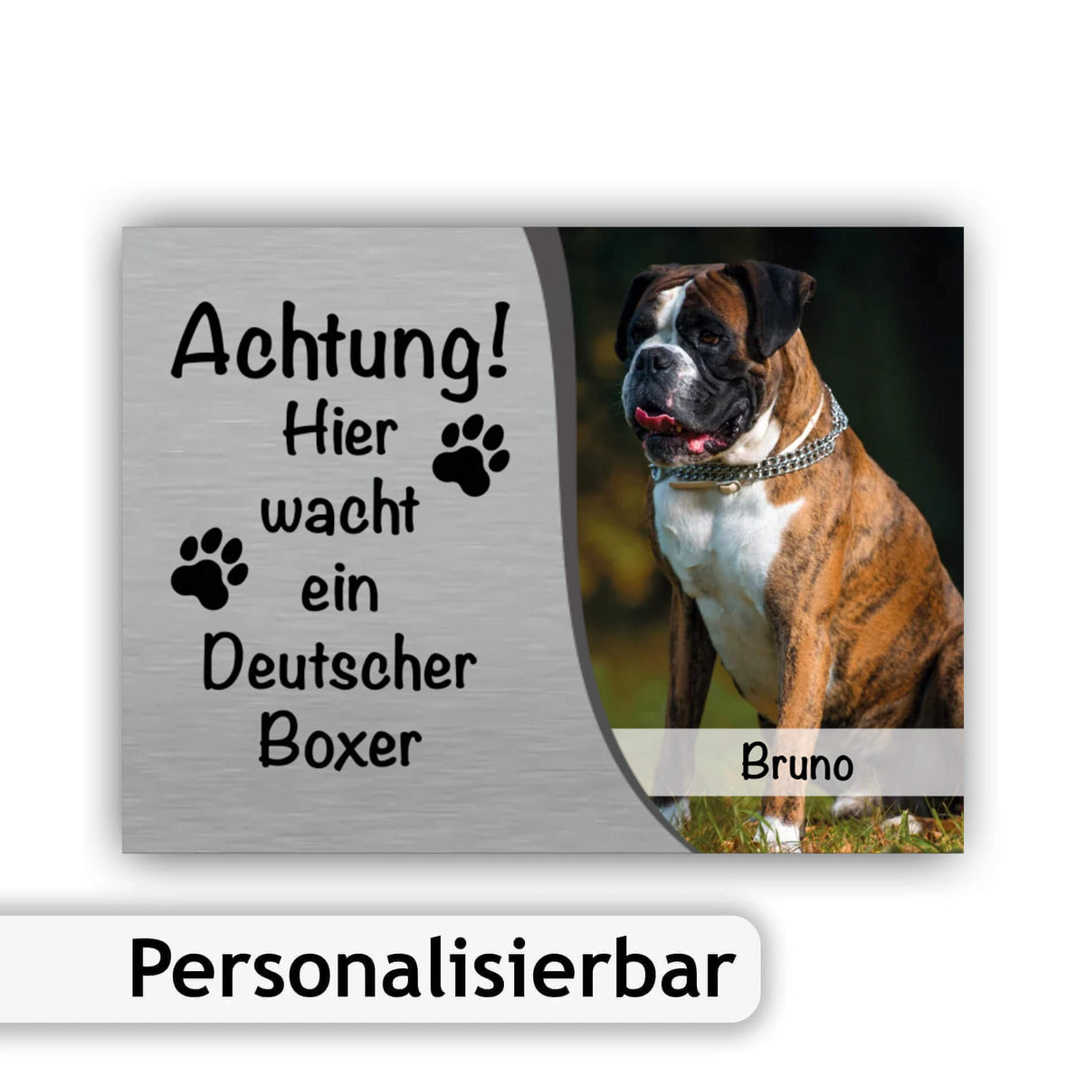 Deutscher Boxer Schild mit eigenem Foto Name Spruch