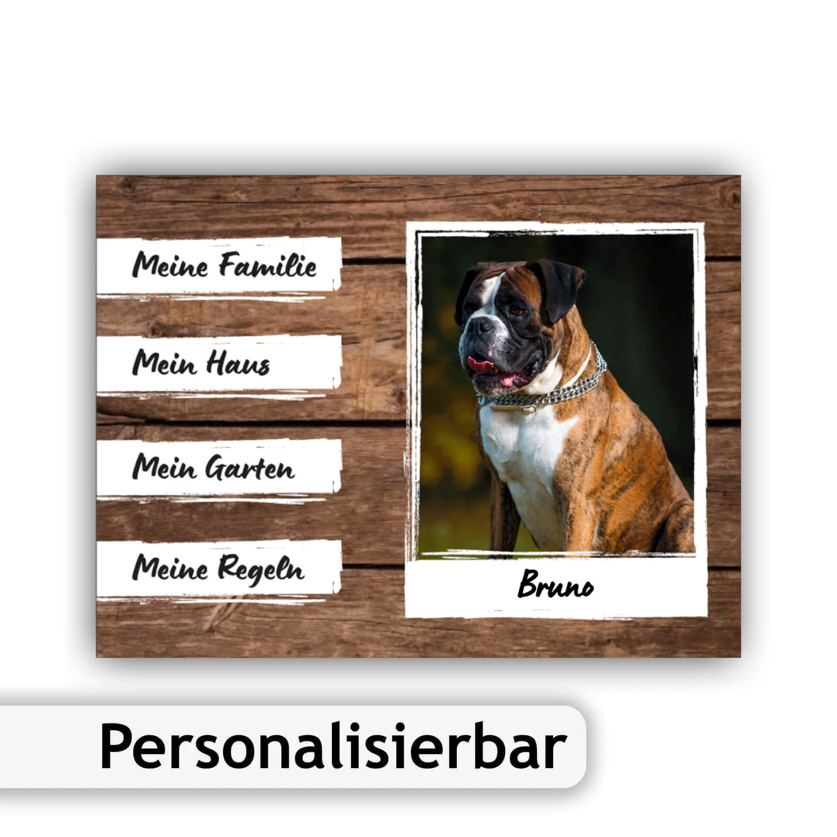 Deutscher Boxer Schild mit eigenem Foto Name