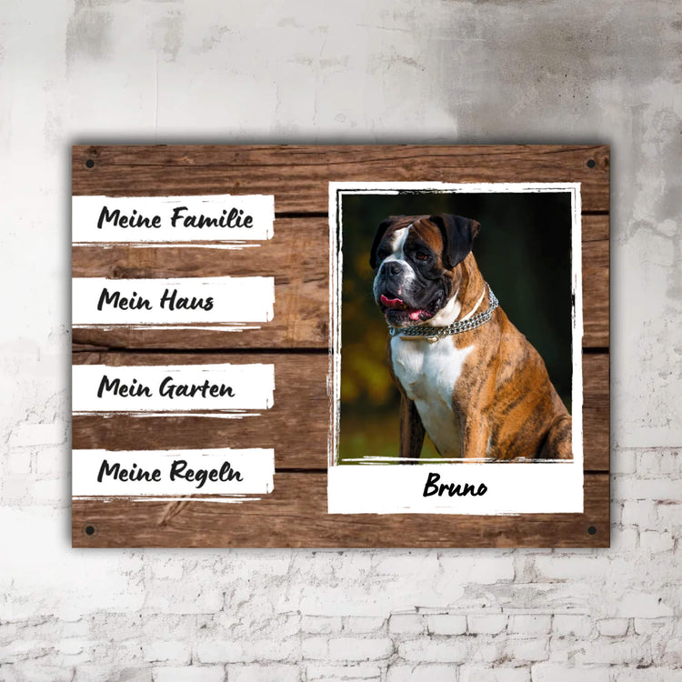 <h3>Deutscher Boxer Schild mit Foto und Name gestalten</h3>