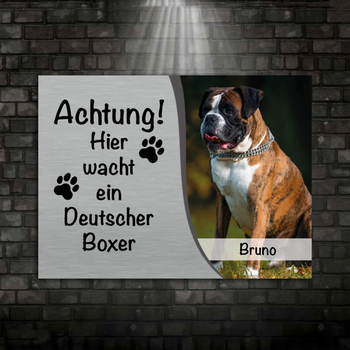Deutscher Boxer Schild personalisiert Foto Name Schilderspruch