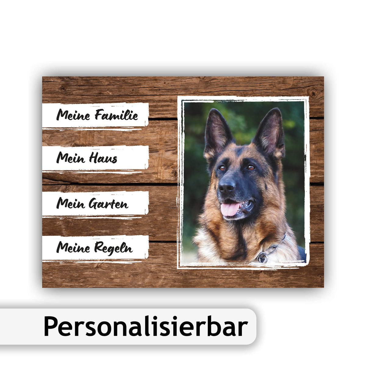 Deutscher Schäferhund Schild Warnschild personalisiert P001