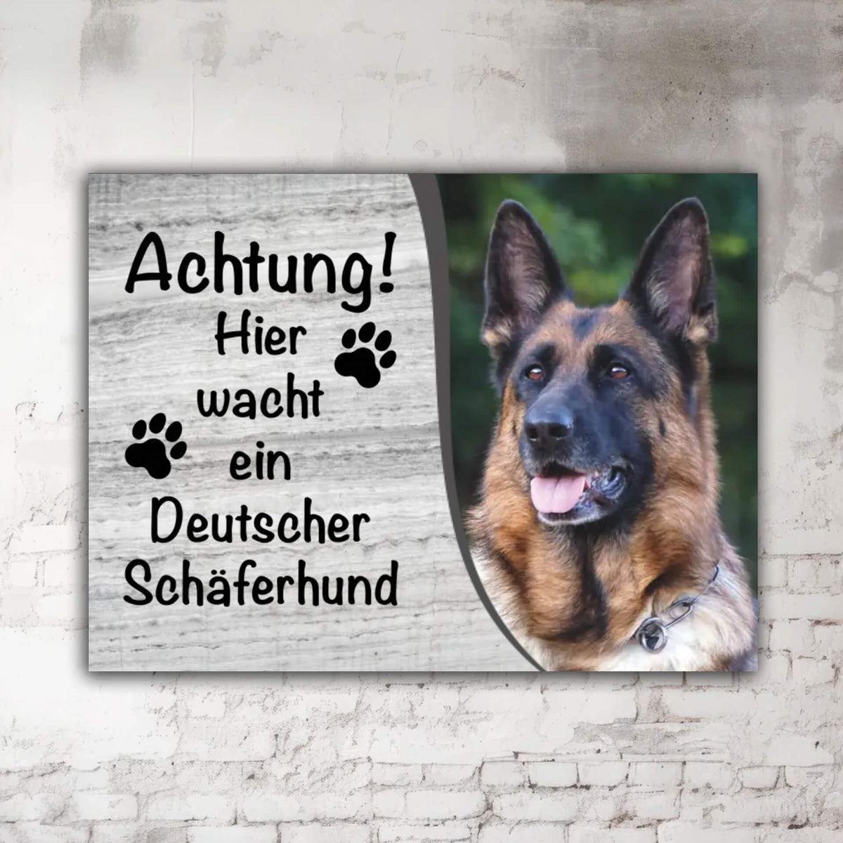 Deutscher Schäferhund Schild mit Foto Motiv P002