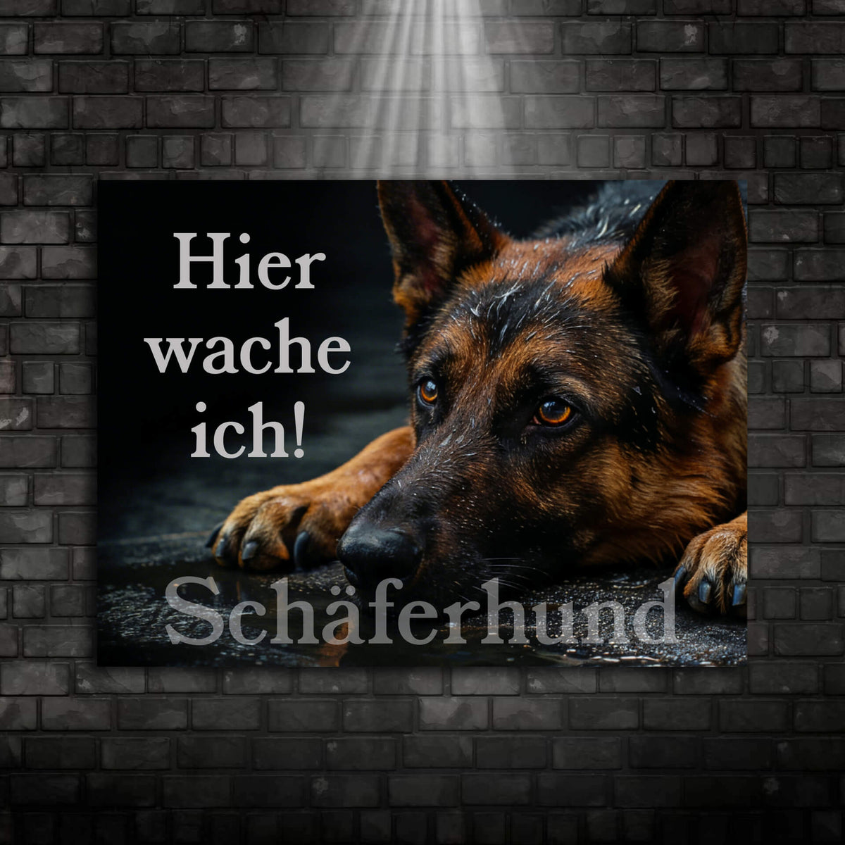 Deutscher Schäferhund Warnschild Hier wache ich Ansicht 006