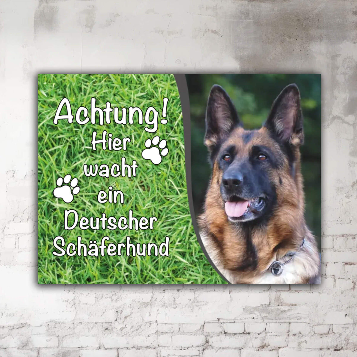 Deutscher Schäferhund Zaunschild Motiv P002