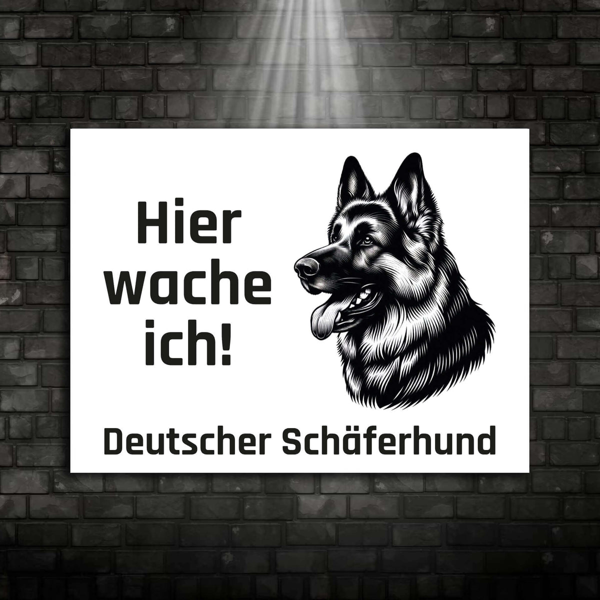 Deutscher Schaeferhund Schild Warnschild Ansicht 001