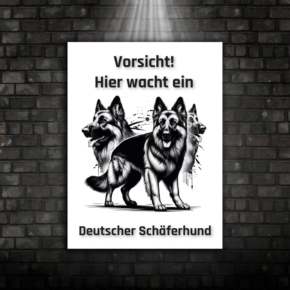 Deutscher Schaeferhund Schild Warnschild 002 Ansicht