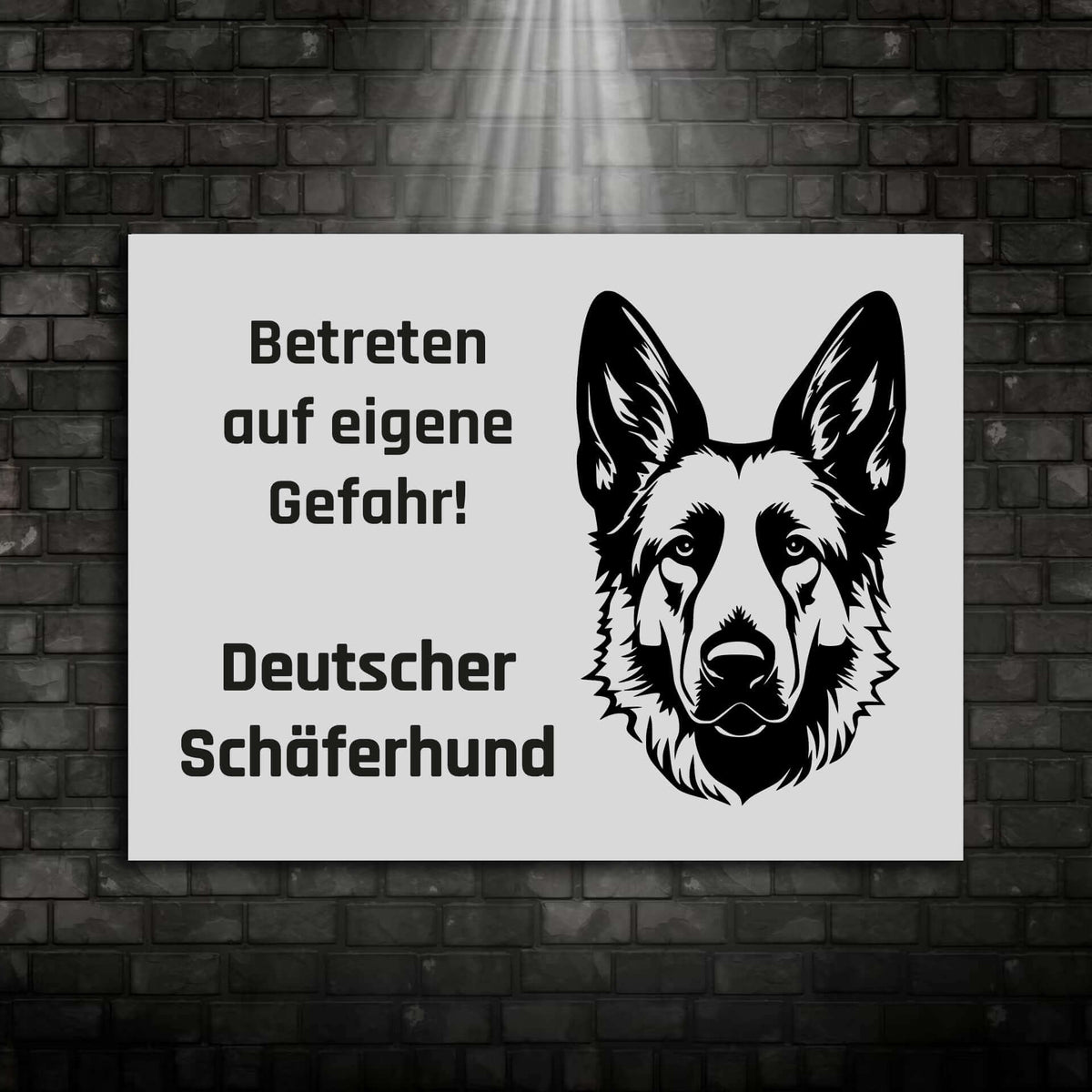 Deutscher Schaeferhund Schild Warnschild 003 Ansicht
