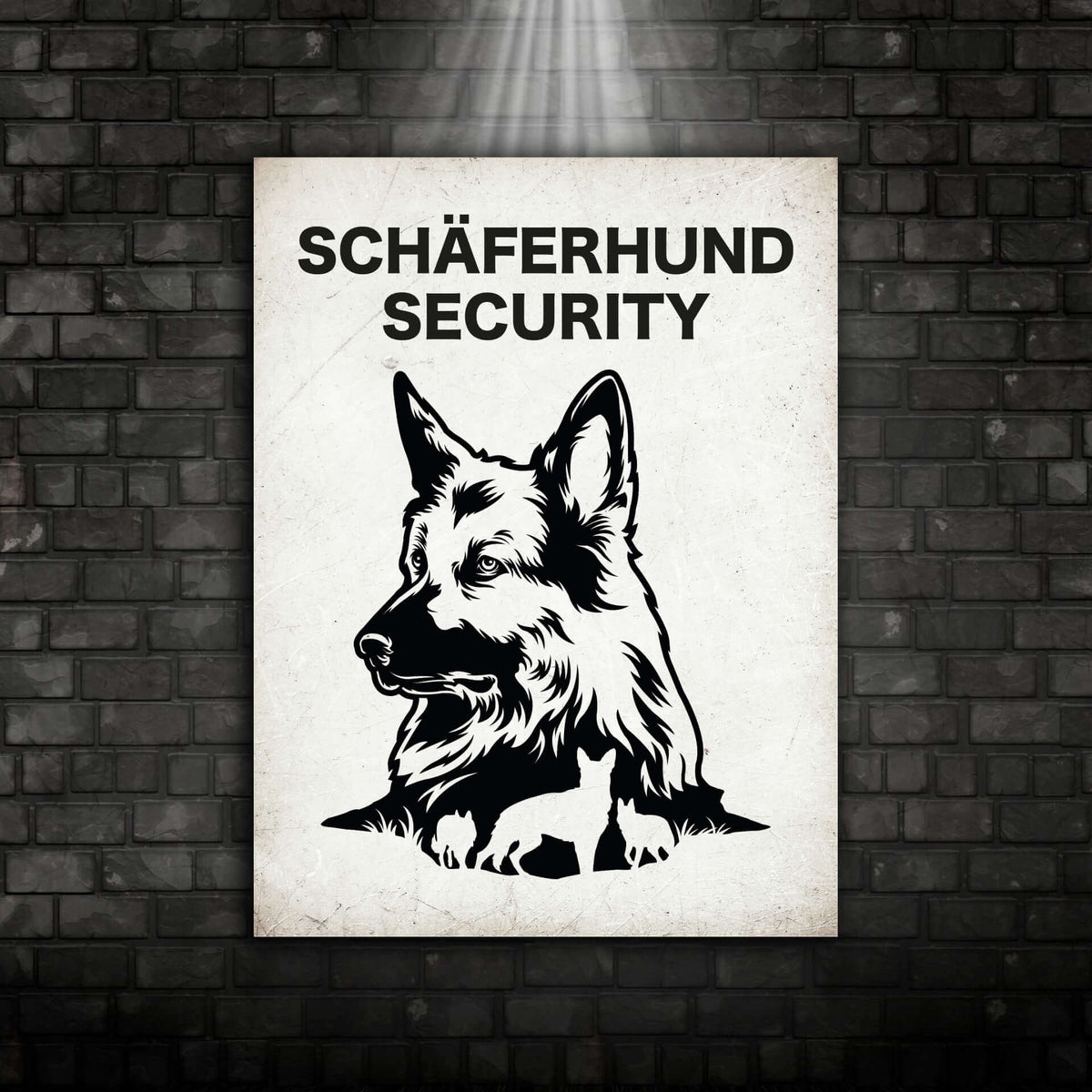 Deutscher Schaeferhund Schild Warnschild 004 Ansicht