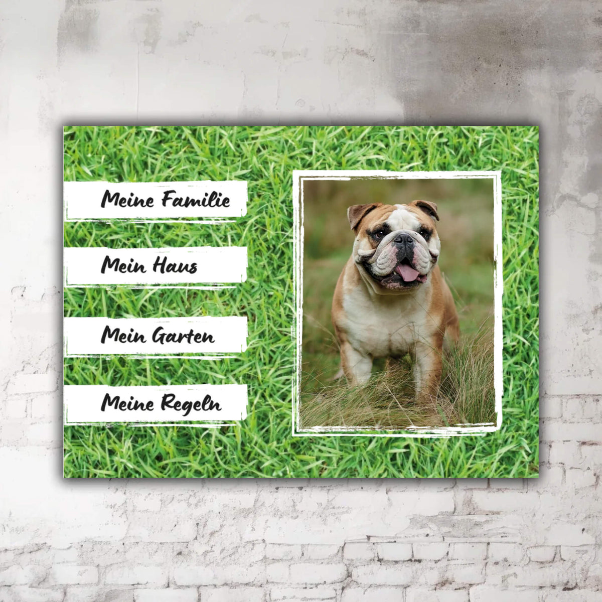 Englische Bulldogge Zaunschild P001