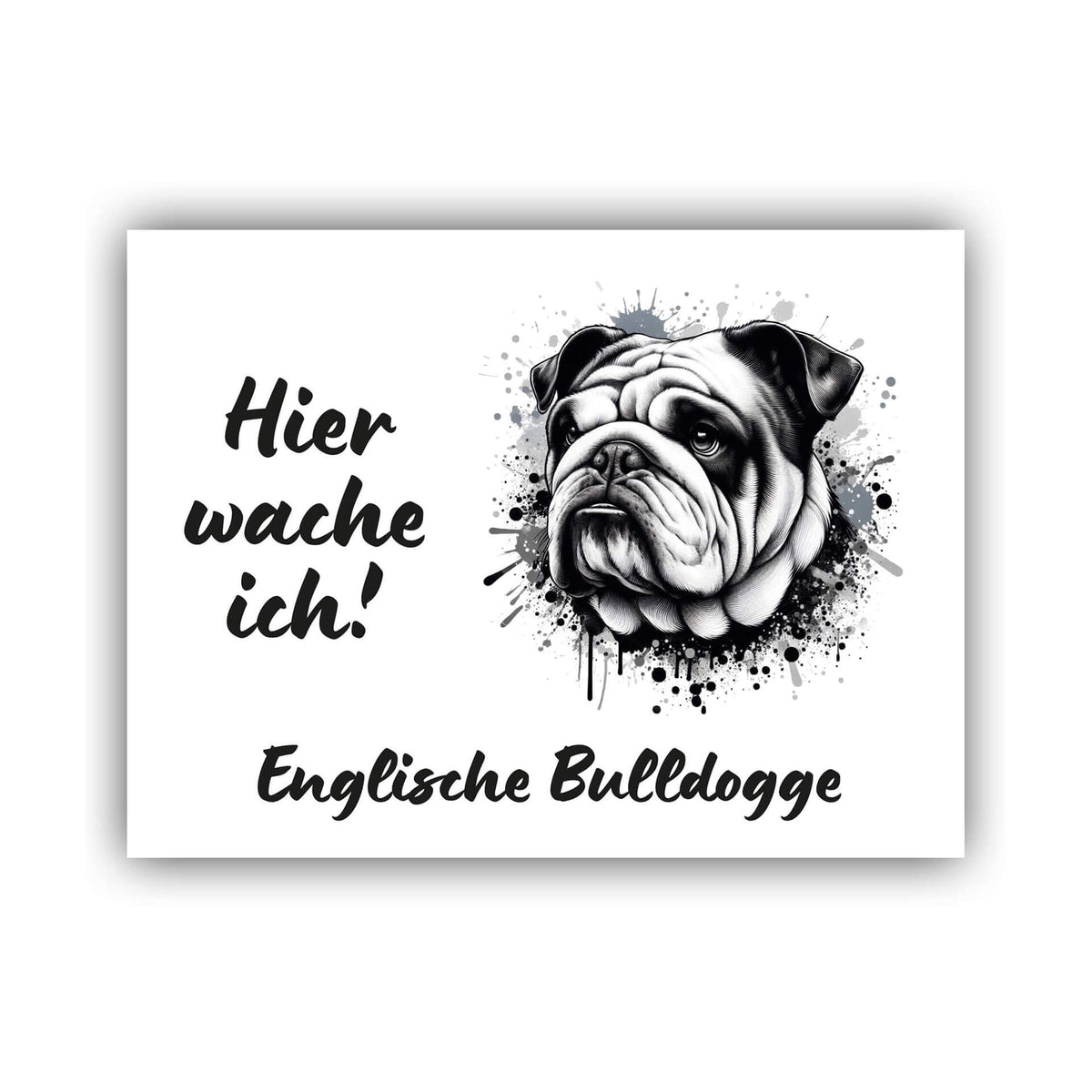 Englische Bulldogge Schild "001"