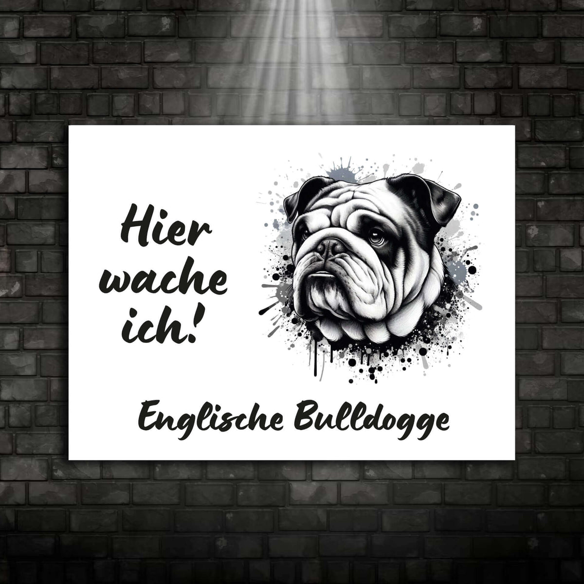 Englische Bulldogge Schild "001"