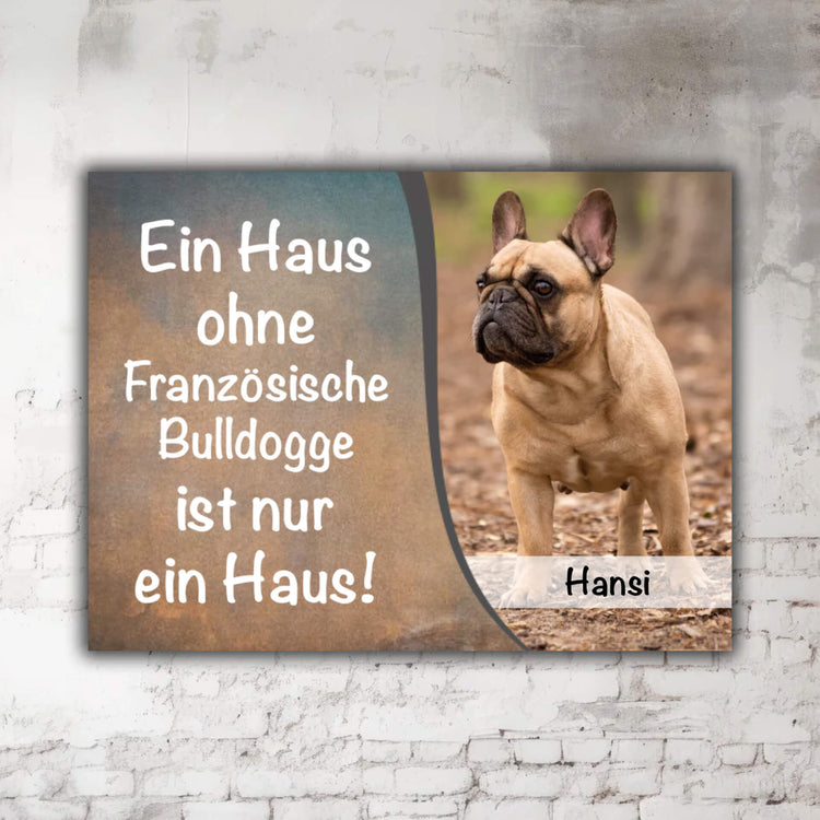 Franzoesiche Bulldogge Schild P002 Beschreibung