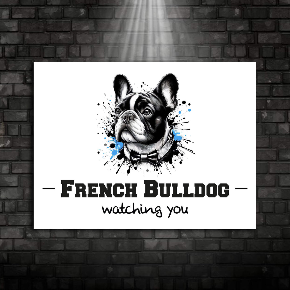 Franzoesische Bulldogge Schild Warnschild 003 Ansicht