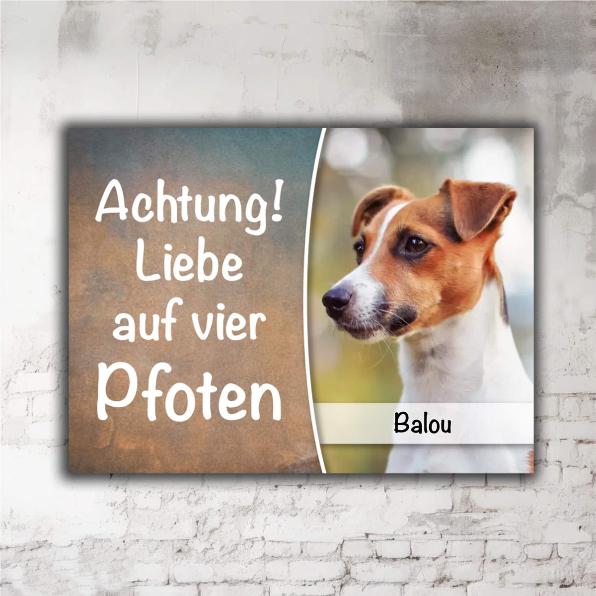 Hunde-Türschild mit Name, Foto und Wunschtext