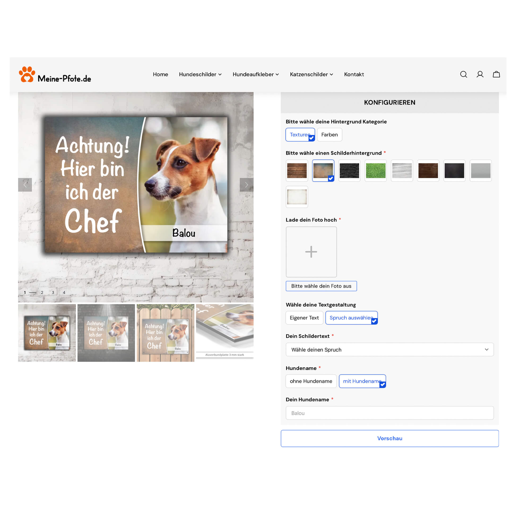 Hundeschild Personalisieren Schritt 2