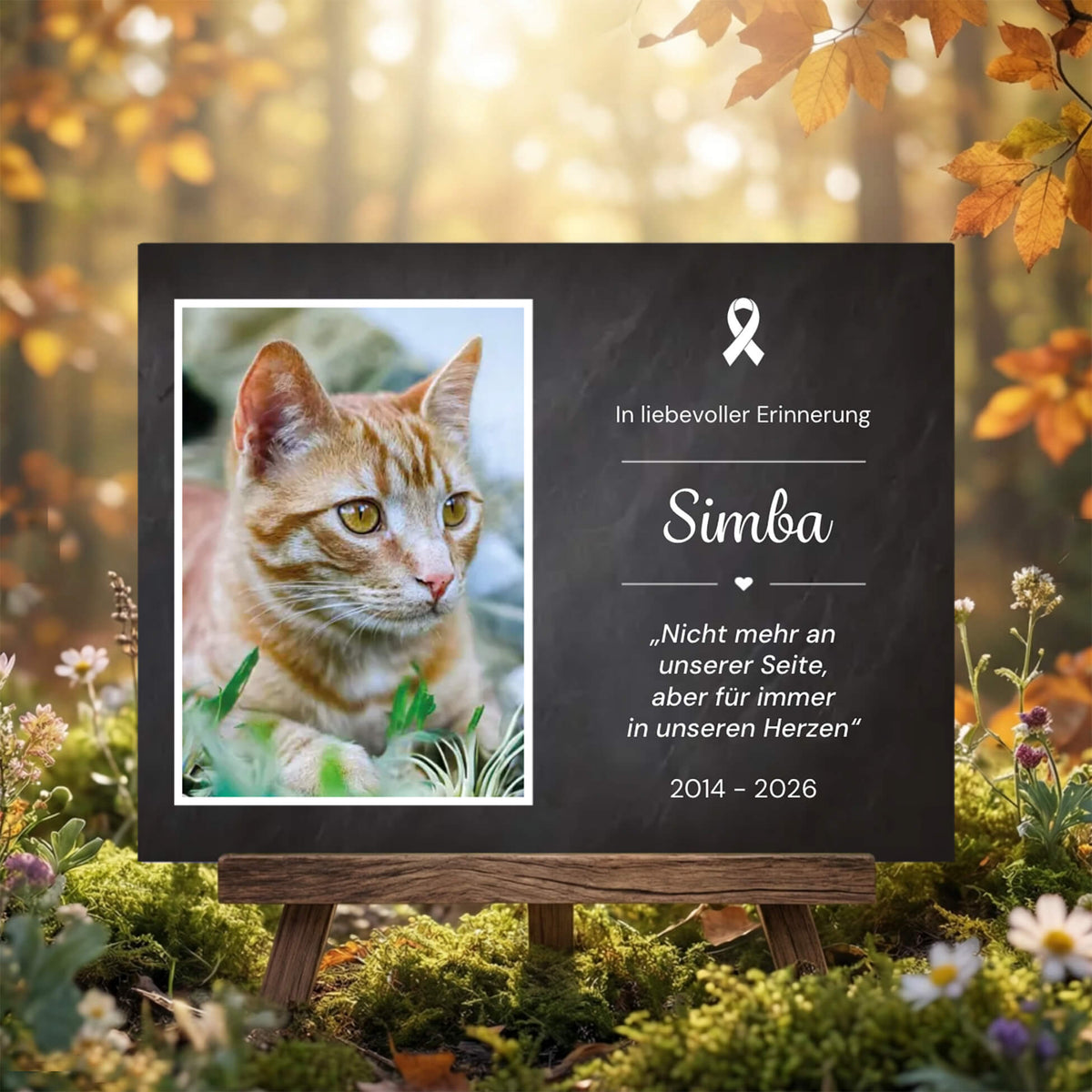 Katzen Gedenktafel Personalisierung Beschreibung