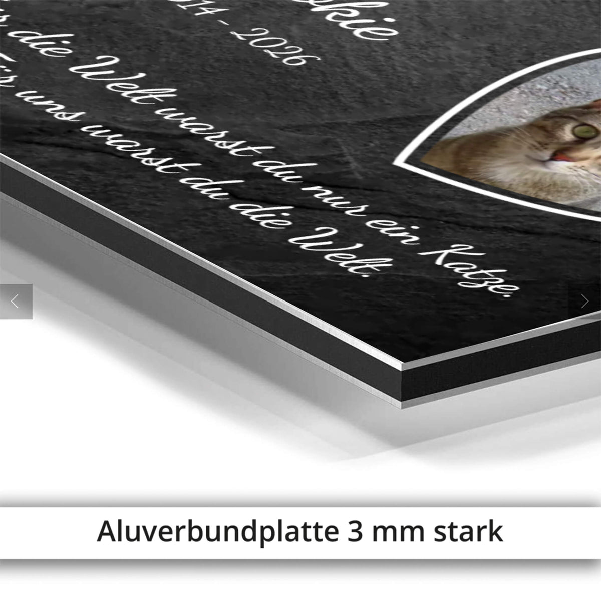 Katzen Trauerschild aus Aluverbundplatte