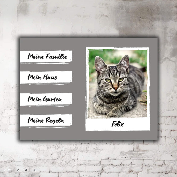 Katzenschild mit Foto Name Beschreibung Optionen