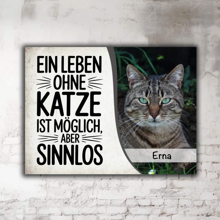 Katzenschild mit Foto Name Spruch Beschreibung Optionen
