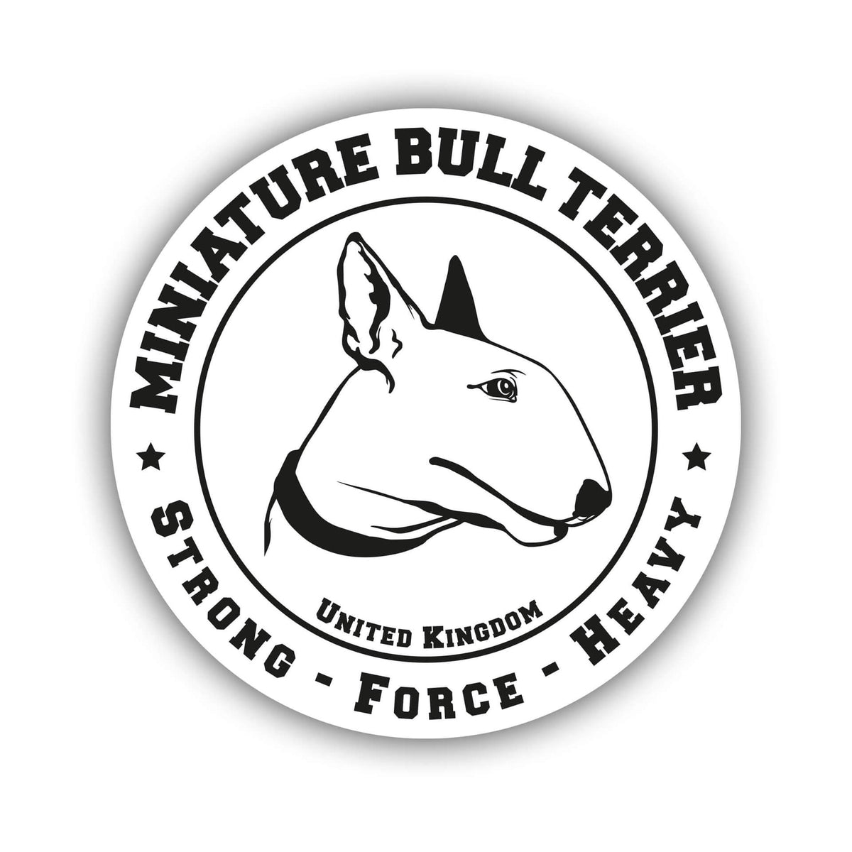 Miniature Bullterrier Aufkleber "B002"
