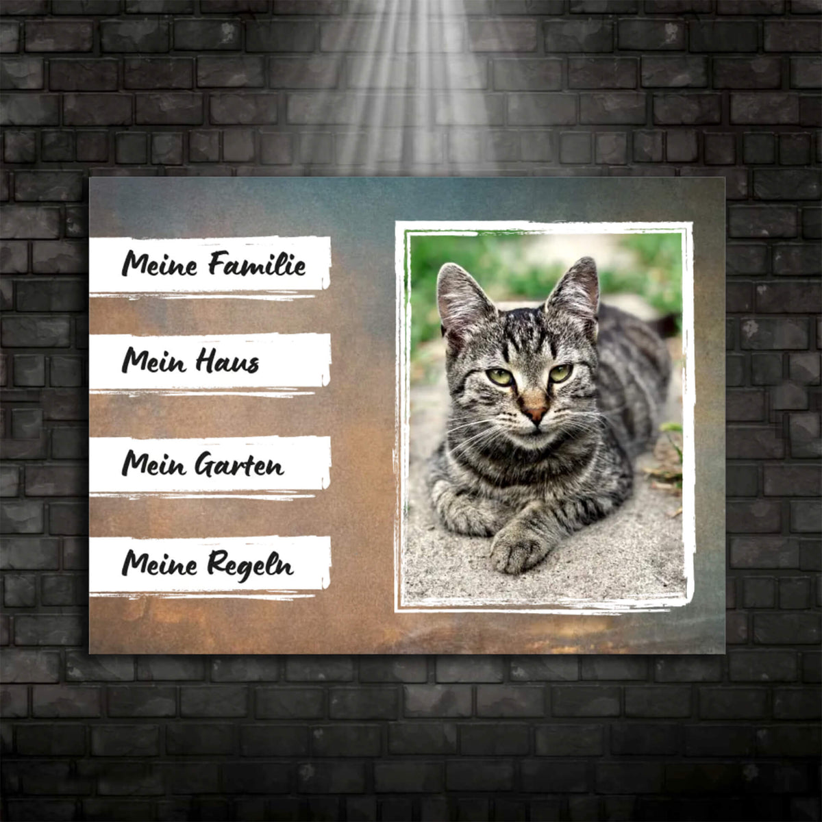 Personalisiertes Katzenschild Foto Name